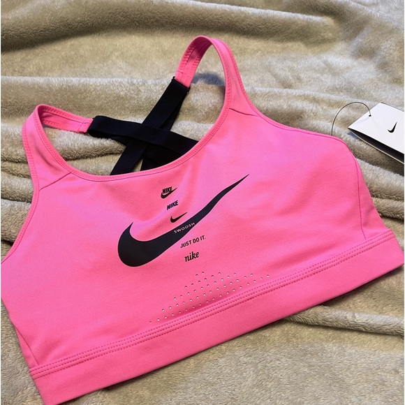 Nike Impact Strappy Women's Sports Bra Non-Padded High-Support - Pink💕 - Picture 2 of 9